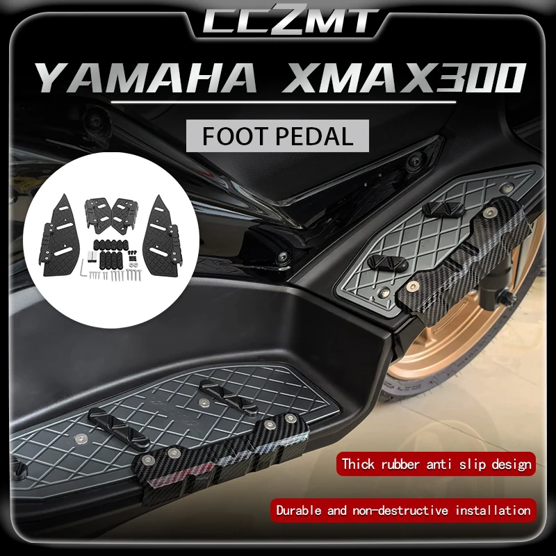 

For Yamaha XMAX 300 xmax300 2020-2024 Motorcycle Footpads Front and rearPegs Plate Aluminum Alloy Pedal Skid proof Footrest