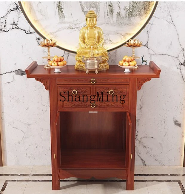 

SM Household New Chinese Vertical Cabinet God Table Living Room Entrance Storage Locker God of Wealth Table