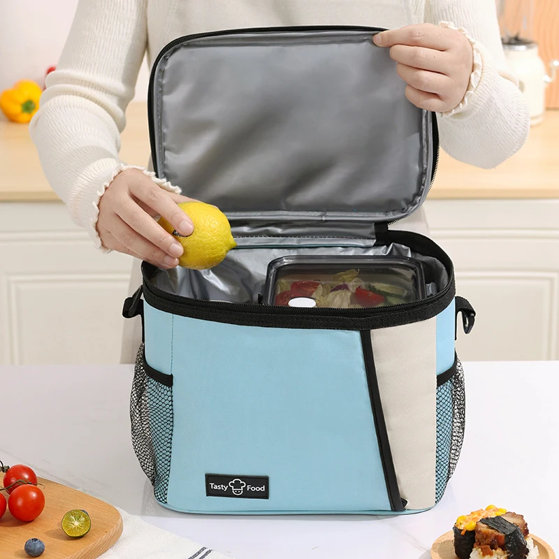 Tragbare Lunchtasche, Lebensmittel-Thermobox, langlebig, wasserdicht, Bürokühler, Lunchbox mit Schultergurt, Picknicktasche für Paare, Unisex