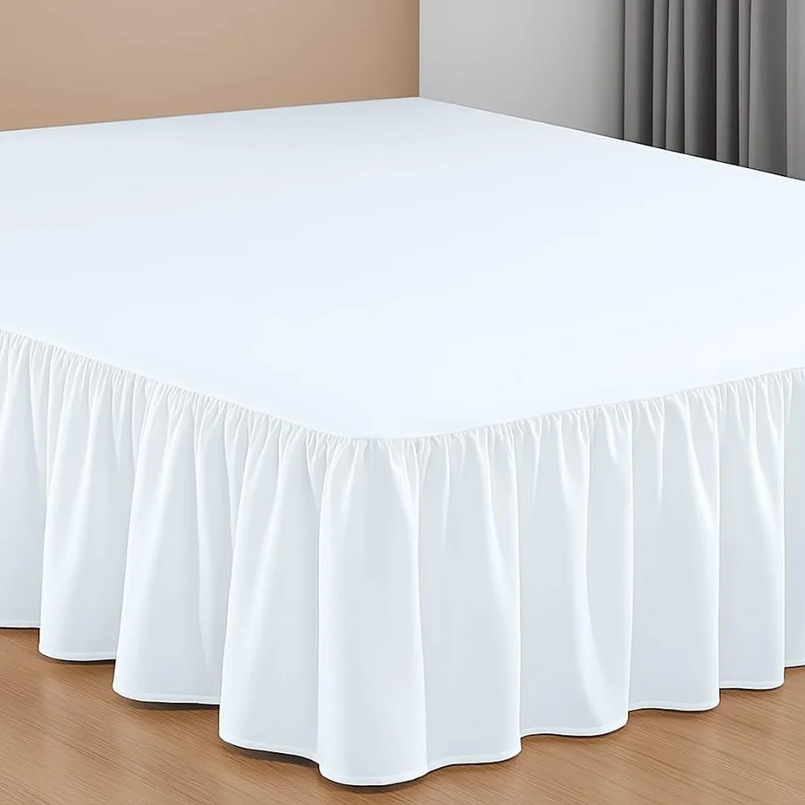 

21-дюймовая юбка с рюшами и рюшами для кроватей размера «queen-size» Элегантный собранный дизайн с рюшами на платформе Безопасная посадка