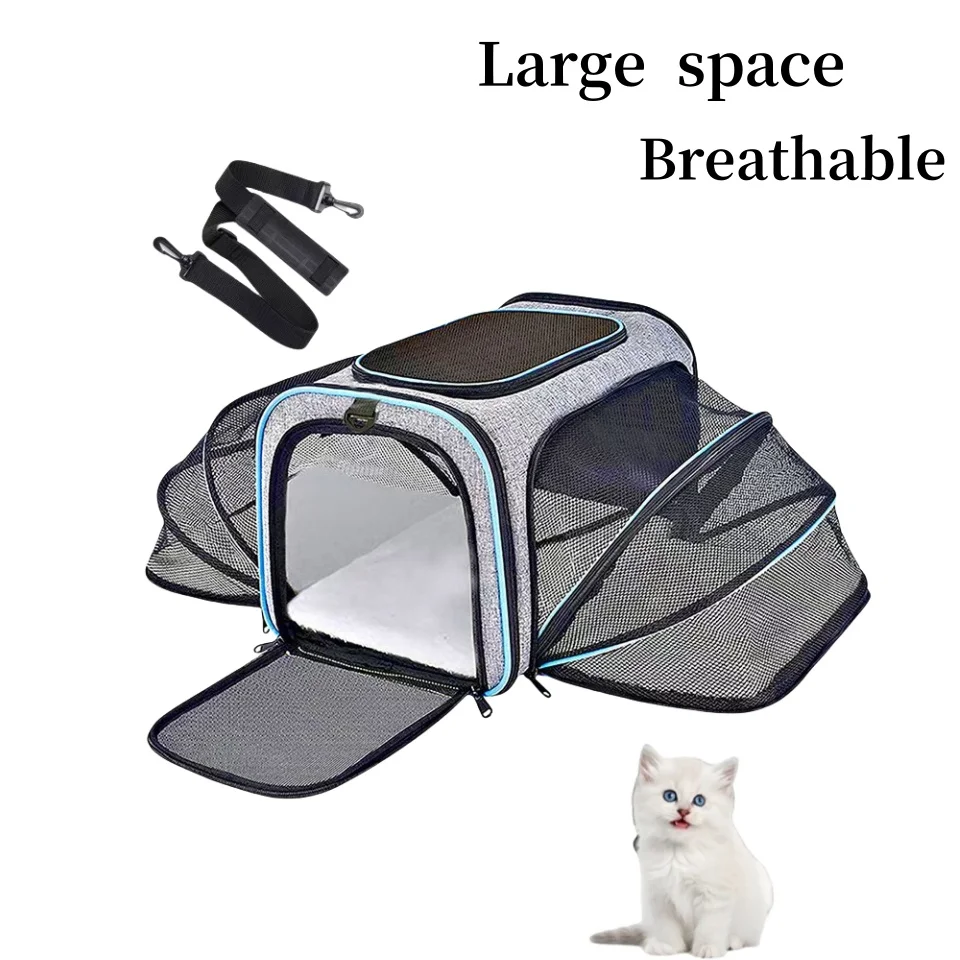 

Portable Expandable Cat Backpack Carrier – Large Capacity, Handheld & Shoulder Strap, Fits 8-15 lbs Pets, Travel Pet Bag for Cat