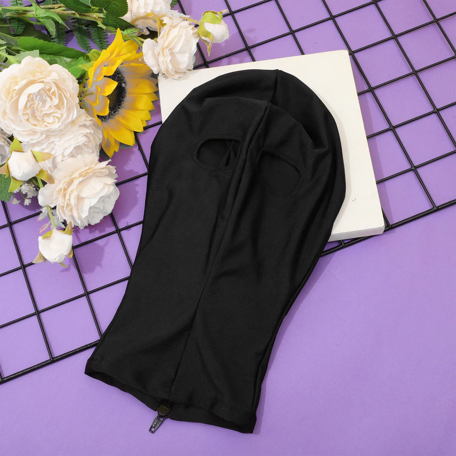 Full Face Mask Halloween Hood Motorcycle Mask Open Mouth Eye Full Head Cover Headgear Black Hood Mask Halloween Party Face Mask