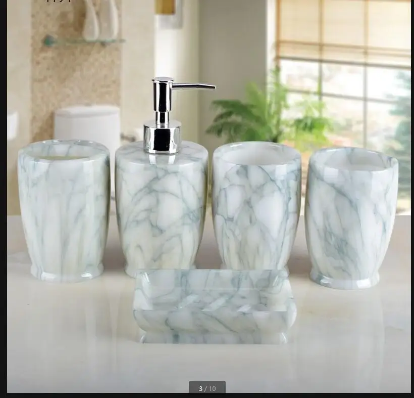 Resin Bathroom Five Piece Set DecorativeToiletries Supplies Wash Home Decoration Accessories Suit Combination