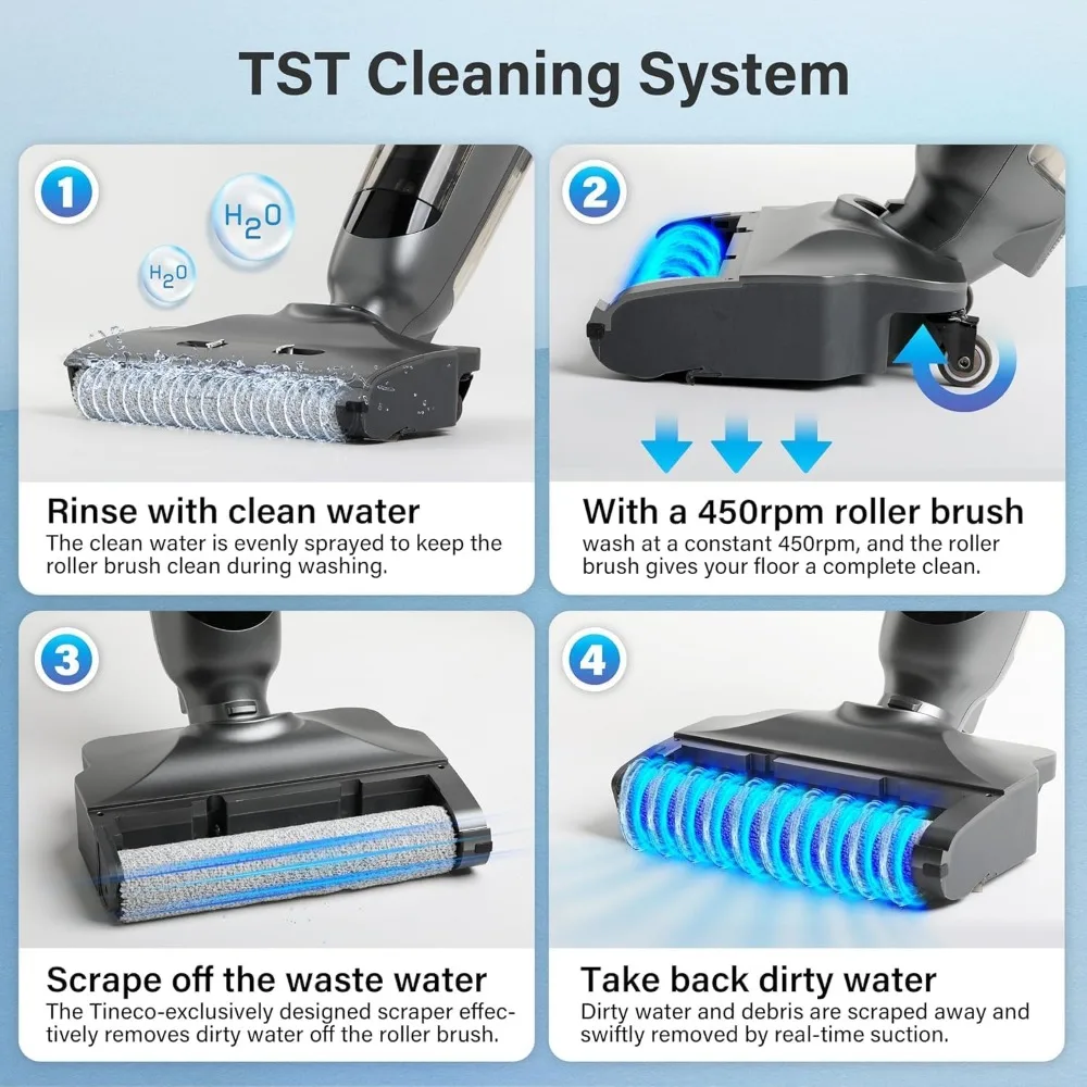 Pet Hair and Hard Floor Cordless Vacuum Cleaner and Mop Combo with Self-Cleaning, Aromatherapy, and 50-Minute Runtime for Home C