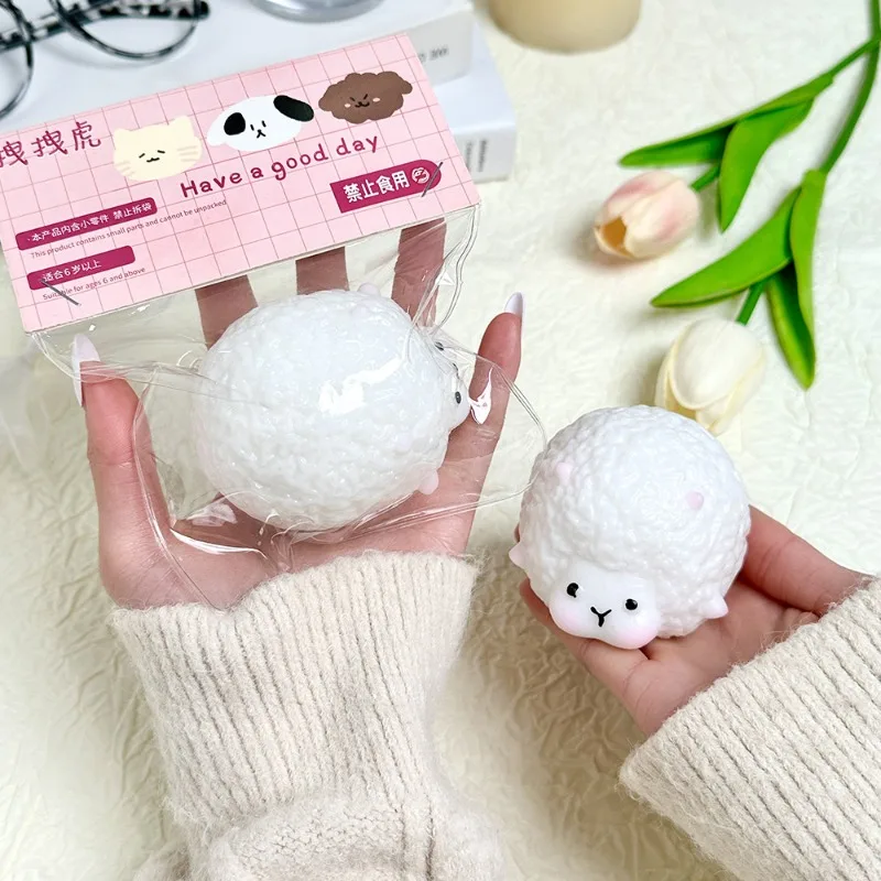 Squishy Creme Schaf Squeeze Spielzeug Niedliche Tiere Zappeln Spielzeug Super Weiche Fett Schafe Dekomprimieren Geschenk Stress-linderung Hand Entspannende Spielzeug