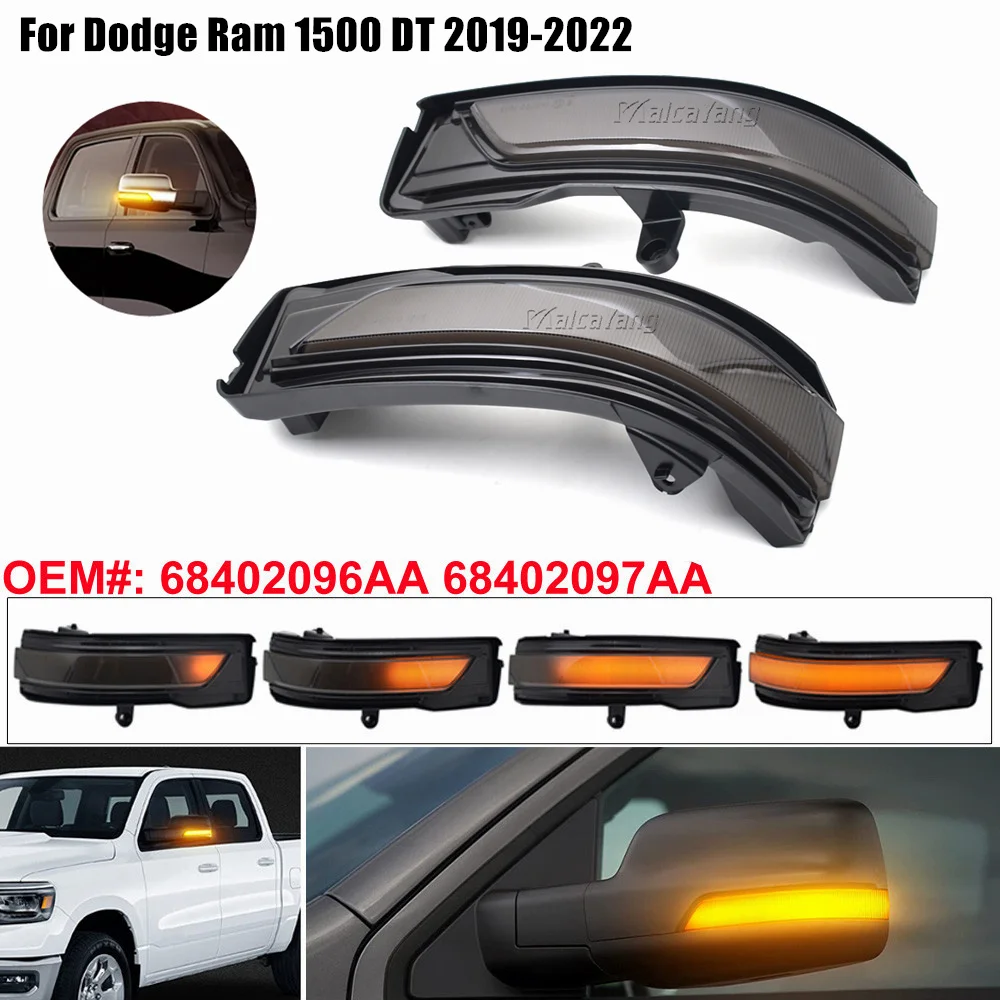 

Car Rearview Mirror LED Turn Signal Light Waterproof Rearview Mirror Light for Dodge RAM 1500 DT 2019-2022 Auto Accessories