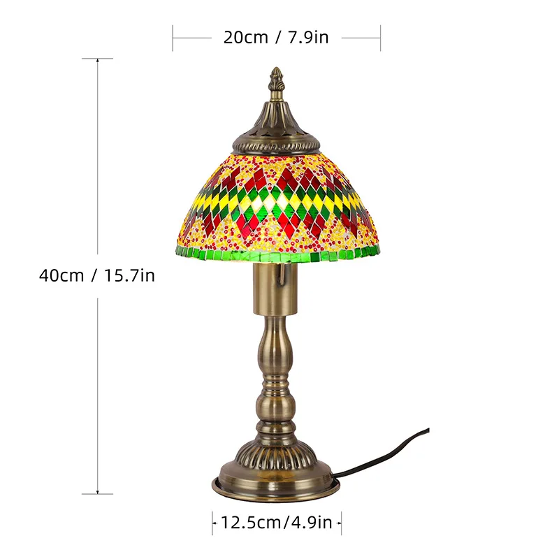 Vintage Handmade Mosaic Lampshade Turkish Moroccan Bohemian Style Table Lamp