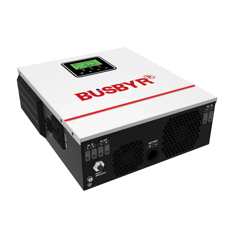 Busbyr 12V 24V Hybrid Solar Inverter MPPT 80A Off Grid Solar Inverter Pure Sine Wave 220V 230V 1KW 1.5KW 3KW PV Power 2KW 3KW