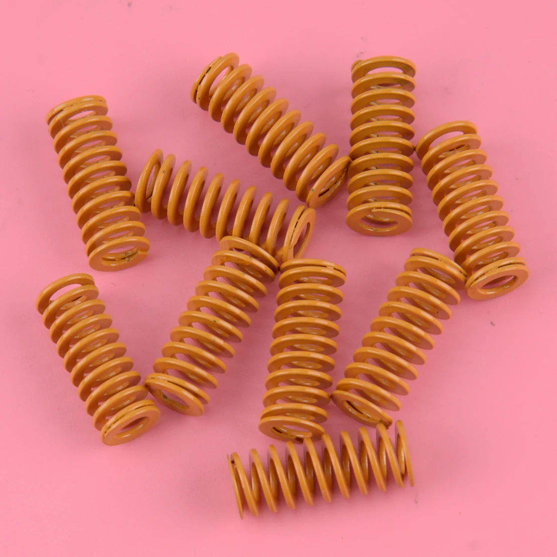 LETAOSK 10pcs 8mm Light Load Spiral Stamping Compression Outer Dia 20mm Long Yellow Lightest Load Compression Mould Die Spring