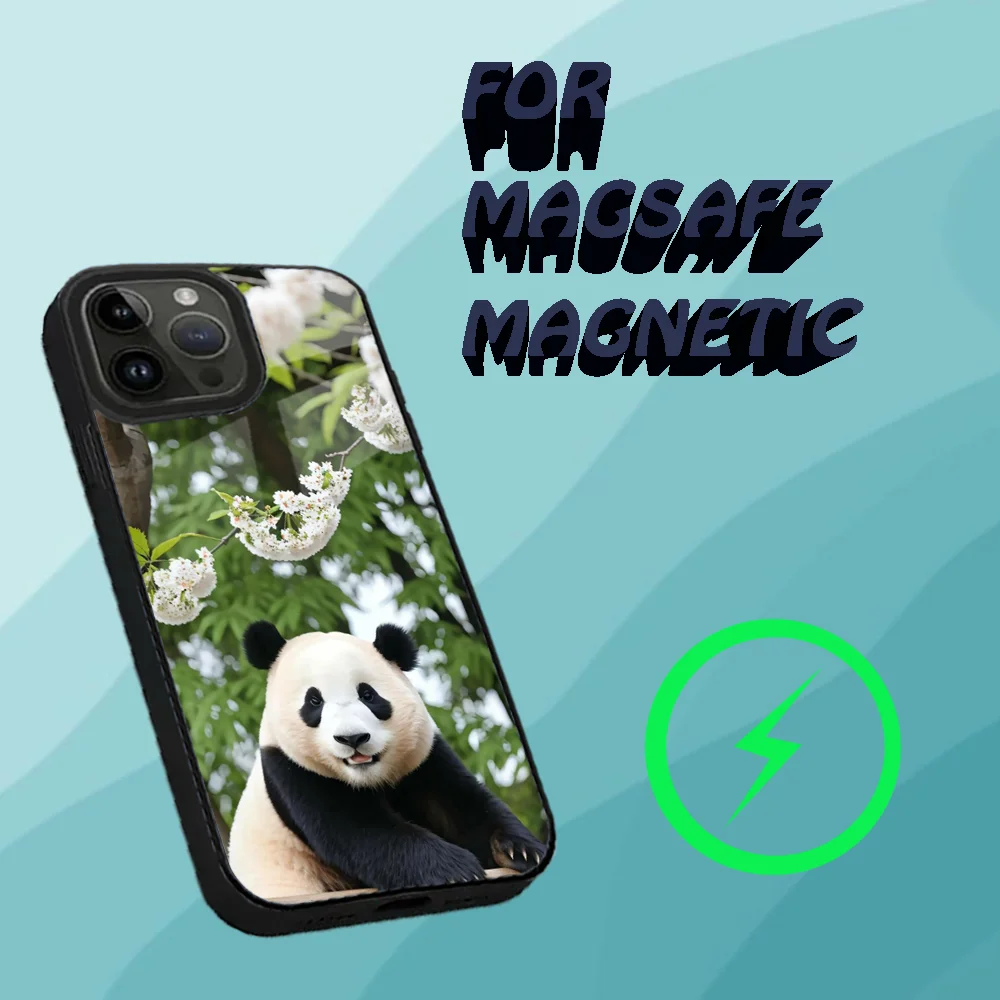 Fubaos top cute pandas Phone Case For iPhone 15,14,13,12,11,Plus,Pro,Max Mini Magsafe Magnetic Wireless Charging