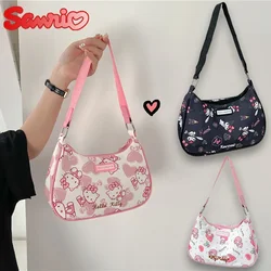 Sanrio Hello Kitty torby na ramię Anime damskie torebki na co dzień torba pod pachami kreskówka damski nadruk prezent duże torba z rączkami o dużej pojemności