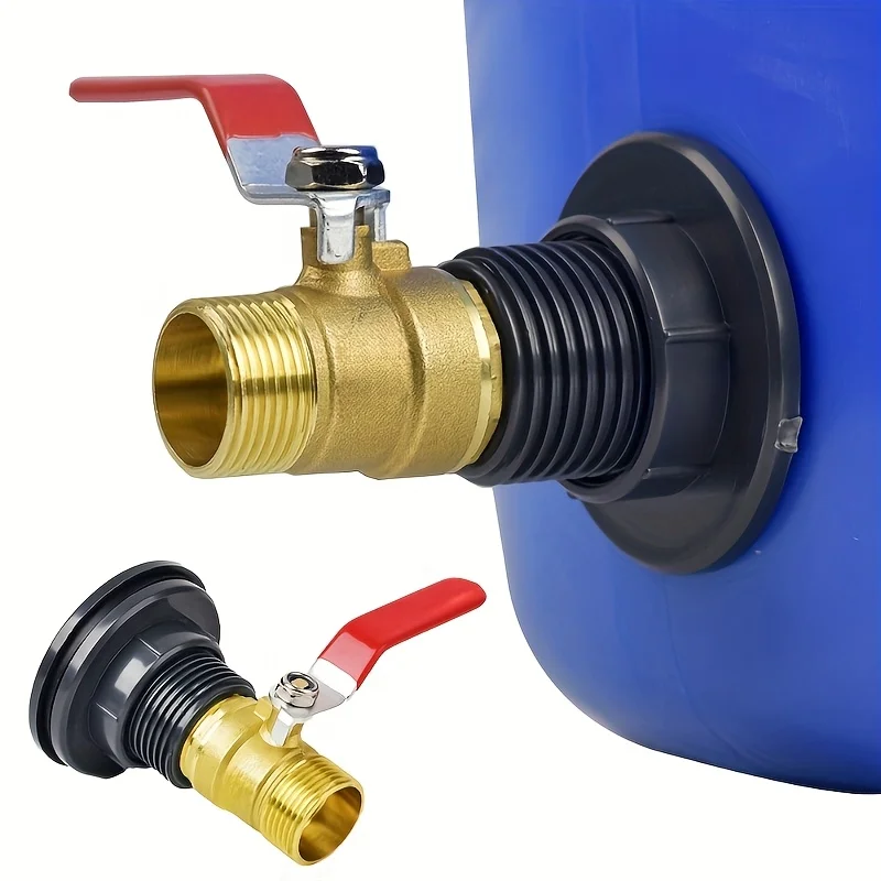 2 Pcs/Set PVC Diverter Adapter] Durable PVC Diverter Adapter with Brass Ball Valve | Fits 1/2" DN15 Male Threads