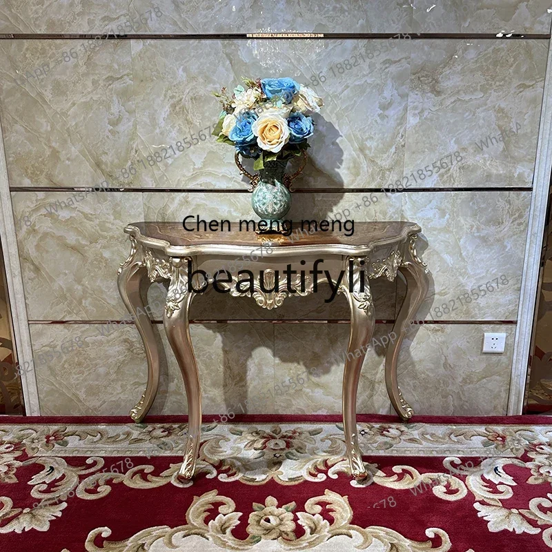 

D178 French solid wood entrance table luxury carved decorative table neoclassical entrance table living room