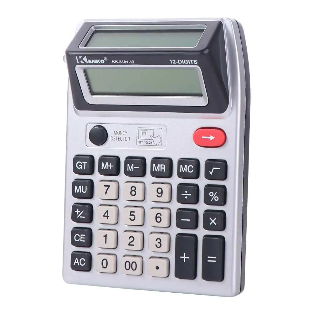 Dual Screen 12 Digits Calculator Multifunctional Battery Powered Mechanical Calculator Easy To Use Efficient Calculation