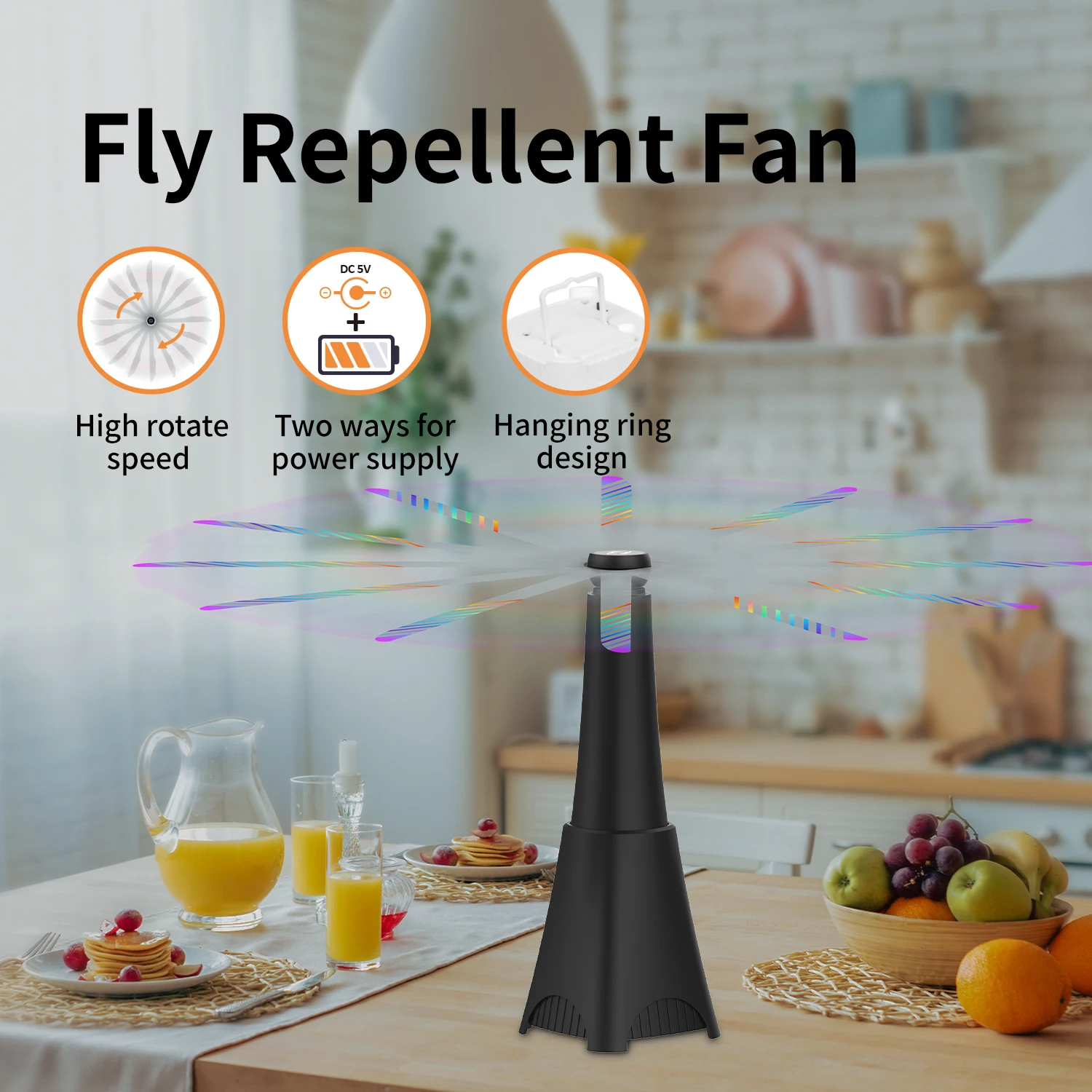 

Portable Fly Repellent Indoor Fly Repellent Star Electric Small Fan Kitchen Food Commercial Fly Repellent Interference Fan