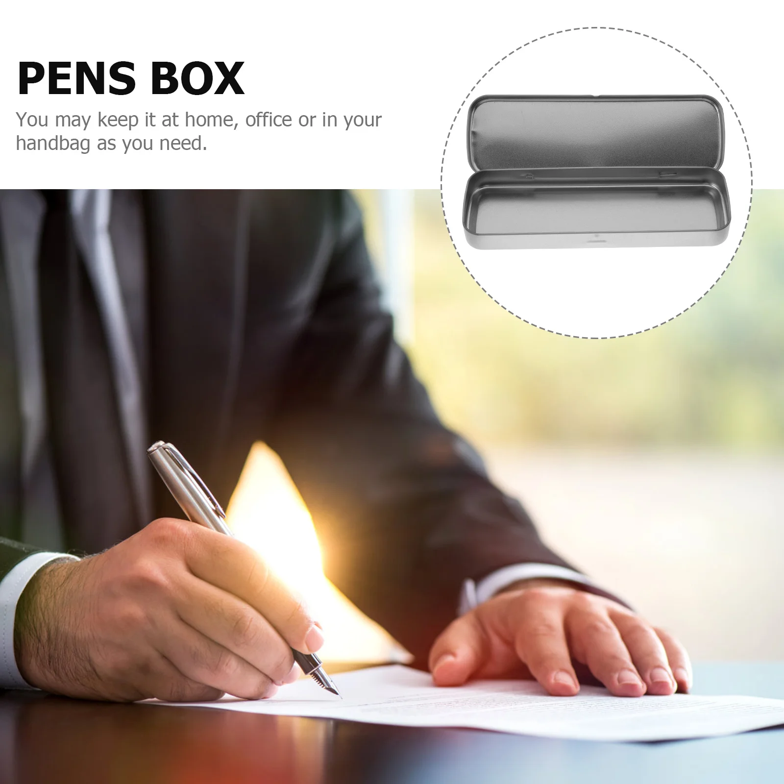 

2pcs Metal Box Silver Tinplate Stationery Case With Window For Metal Pencil Case School Office Storage Pencil Box Bulk