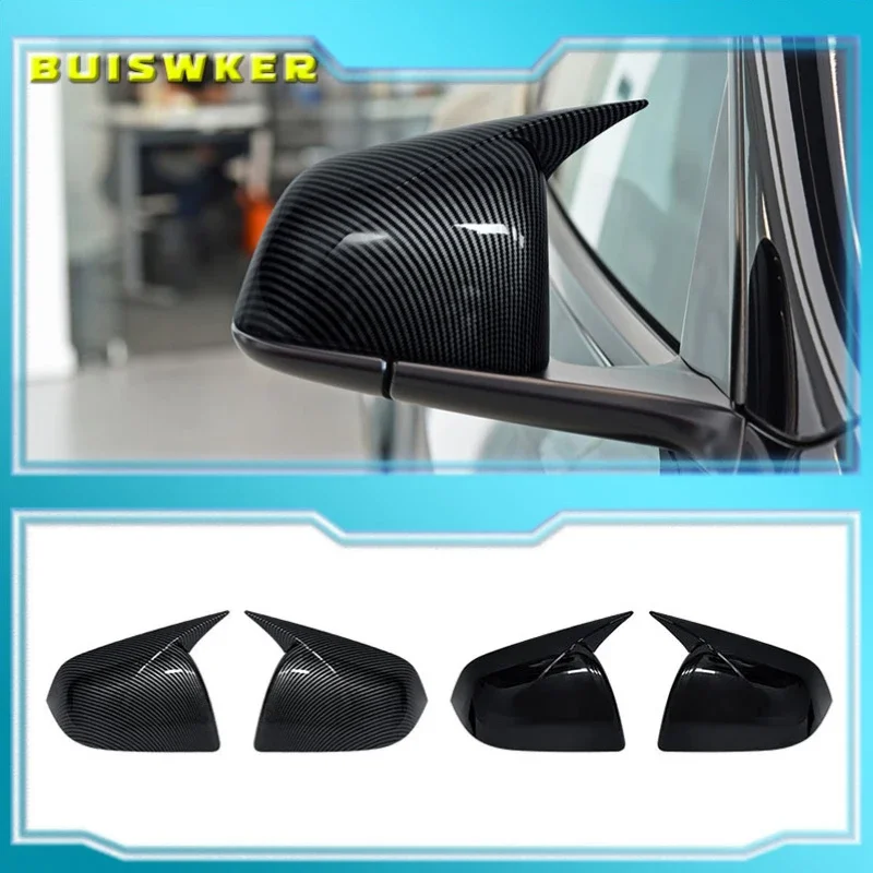 

For Tesla Model Y 2020-2022 Rearview Mirror Cover ABS+Carbon Fiber Reversing Mirror Cover Car Modification Accessories