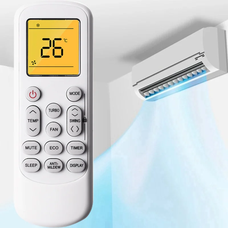 Universal Remote Control For DAIRRY Air Conditioners Featuring Orange Backlight Fahrenheit Temperature Display-A32R