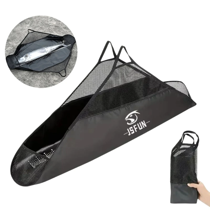 Fishing Unhooking Mat Weigh Measure Fish Bags 124.5*55cm Anti-running Quantity Measure Ruler Fishing Equipment Parts