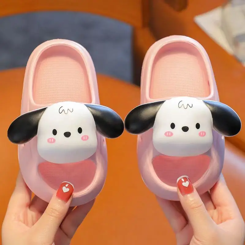 New Summer Children's Baotou Hollow Cartoon Slippers Boys Girls Soft Sole Non Slip Home Slippers Free Shipping Outdoor Slippers