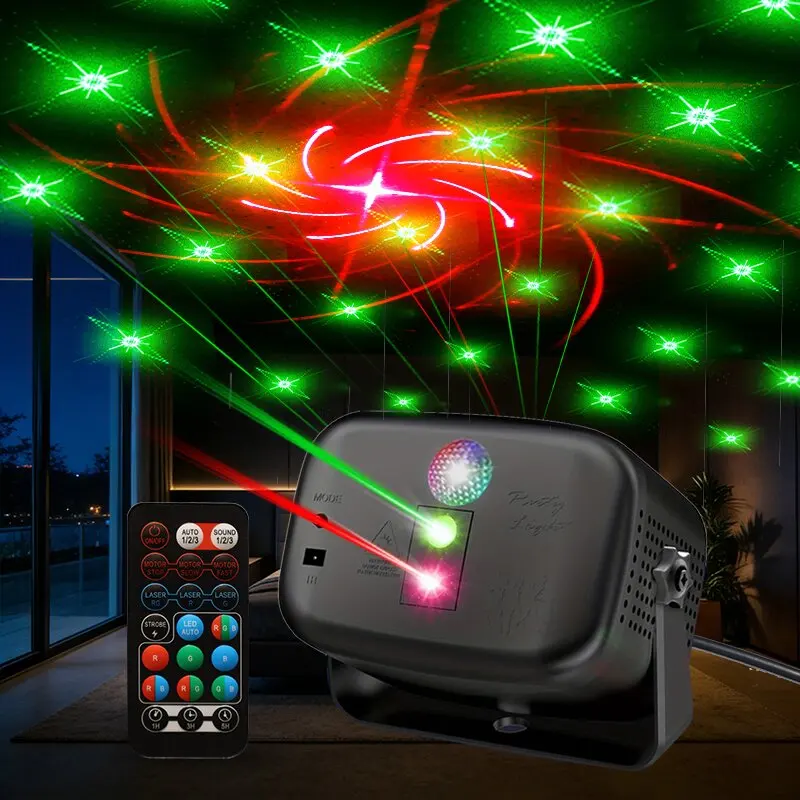 

LED laser party light Disco Projector Light suitable for family gatherings,stage performances,birthdays,weddings,indoor concerts