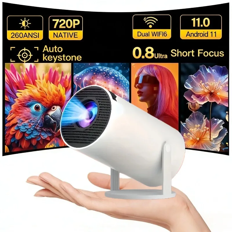 

Портативный проектор HY300 4K Wi-Fi 1080P 1280 720P HD для улицы, домашнего кинотеатра, видео, фильмов, LED-проектор для видеоигр, новинка 2026 года