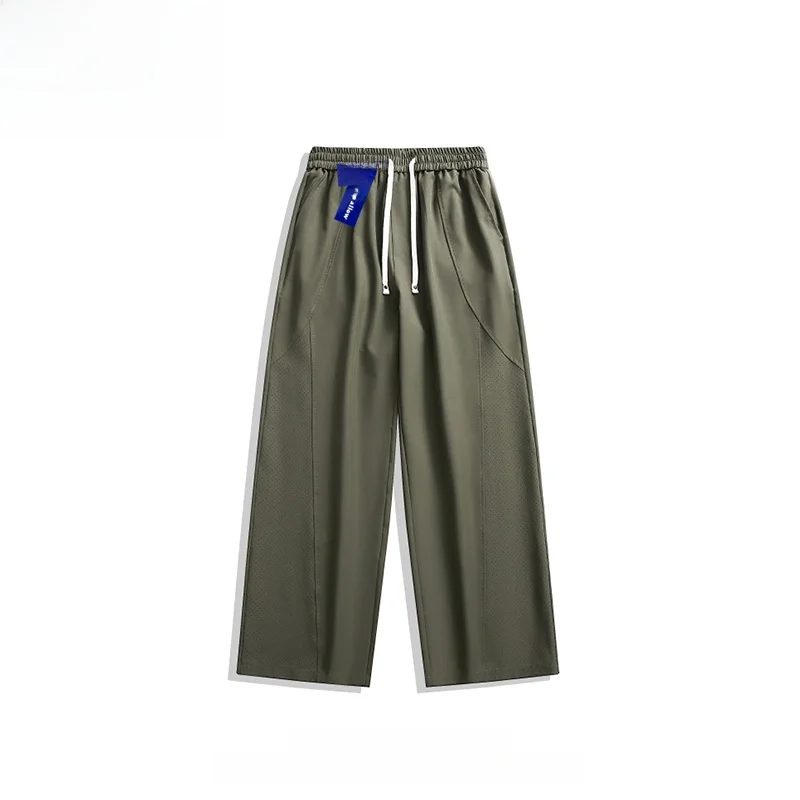 

Wassup Allow мужские летние широкие повседневные брюки свободного прямого кроя, дышащие модные прямые брюки-трубы