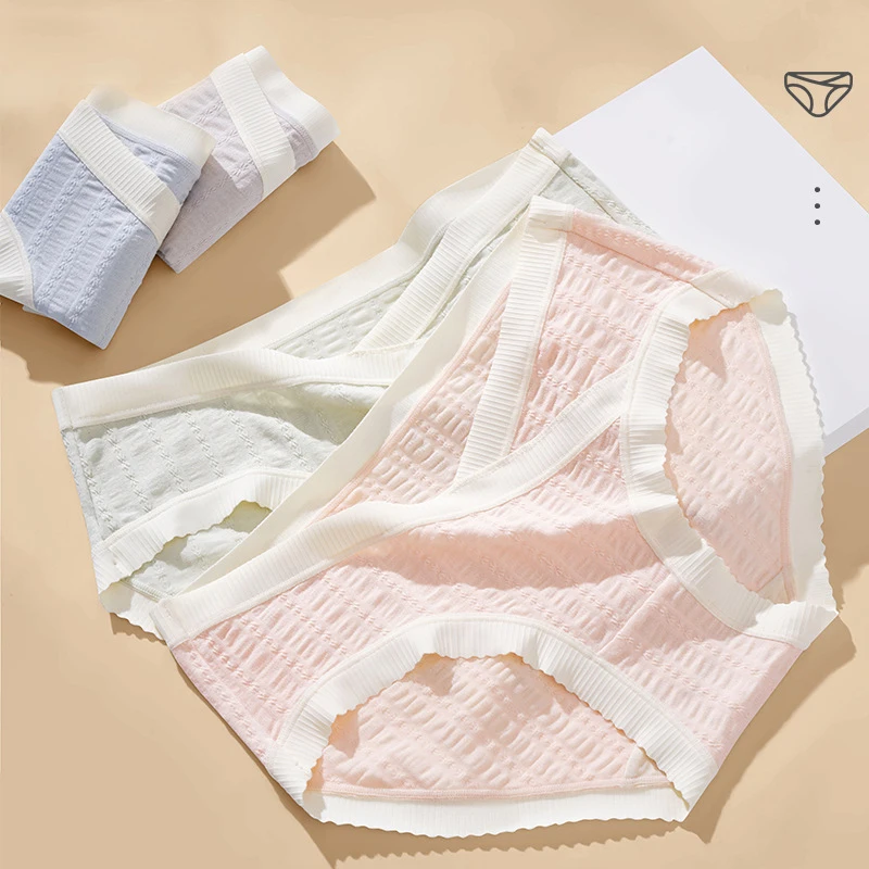 Traceless Ice Silk Pregnant Women Underwear Cotton Jacquard Mid-waist V-shaped Briefs Summer Breathable Pregnancy Panties