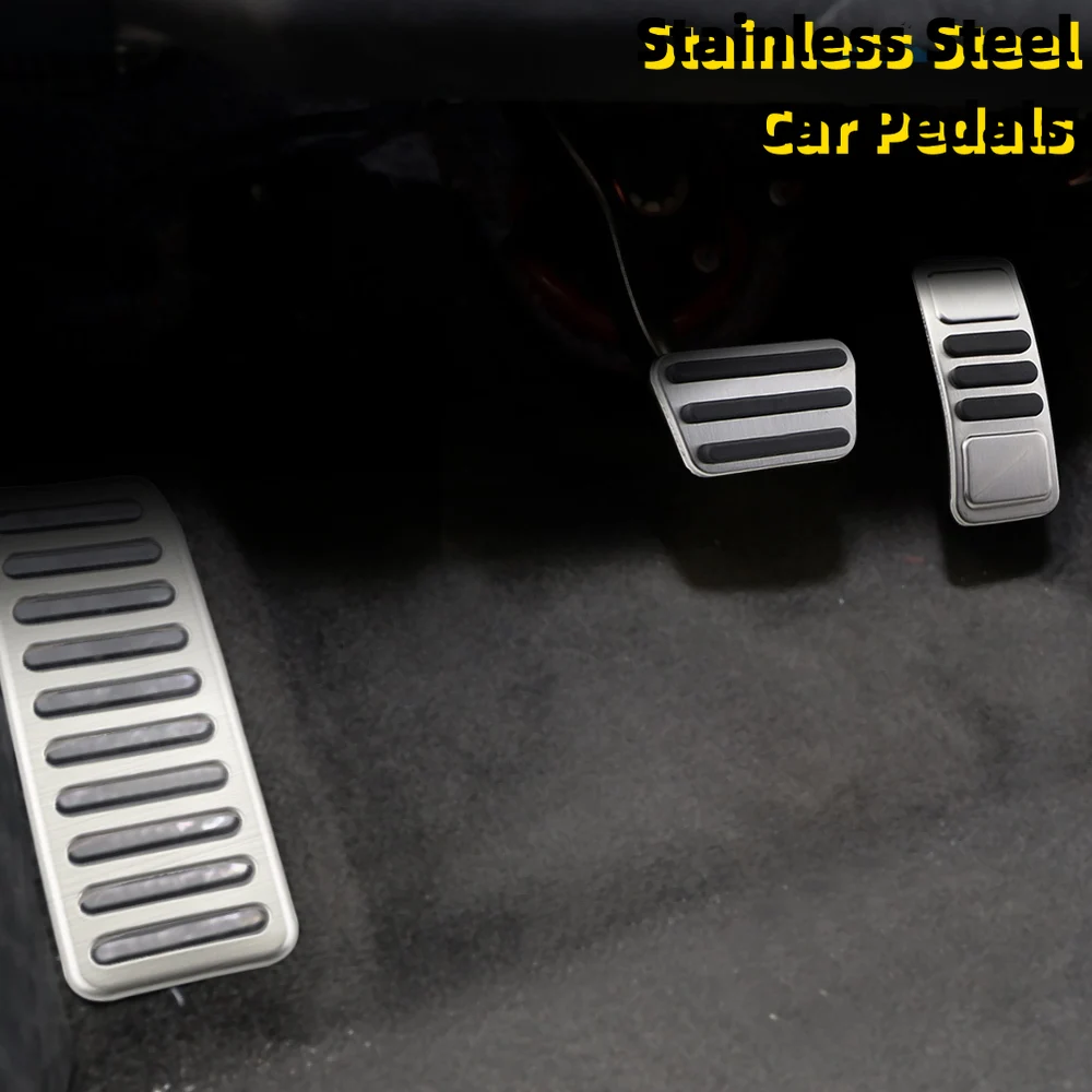 Stainless Steel Car Pedals for Ford Mustang 2015 2016 2017 2018 2019 2020 2021 Accessories Auto Gas Brake Footrest Pedal Cover