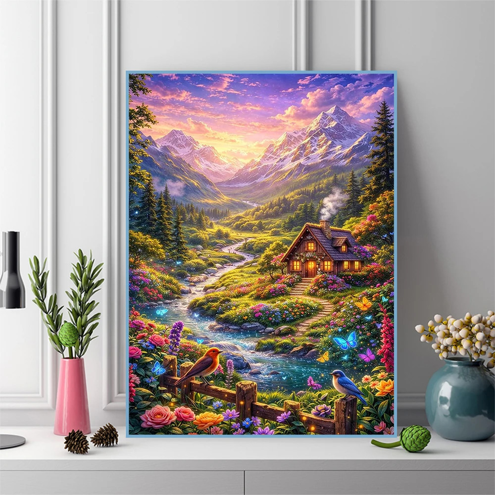 エバーシャインツリー ダイヤモンドアート絵画 山のアクリルク - Art Craft Resin のレビューと価格
