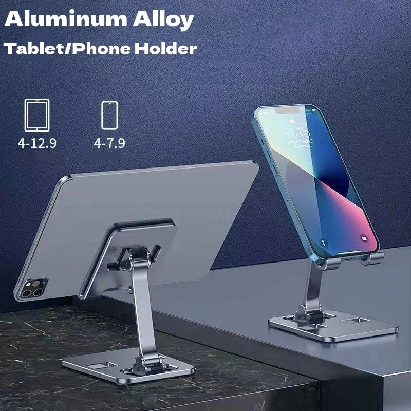 Support universel en alliage d'aluminium pour téléphone et tablette, réglable, flexible, pliable, pour iPad, support de bureau paresseux pour téléphone portable en direct