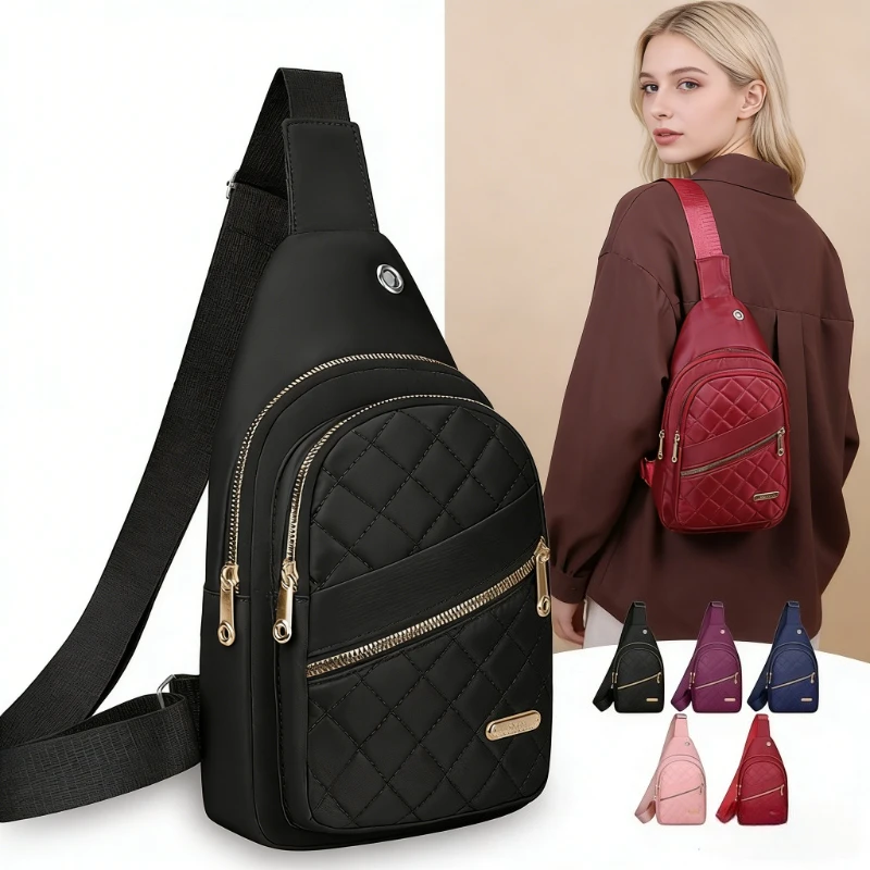 Water Resistant Anti Theft Nylon Chest Bag Unisex Commute Travel Lightweight Large Capacity Quick Access Crossbody Sling