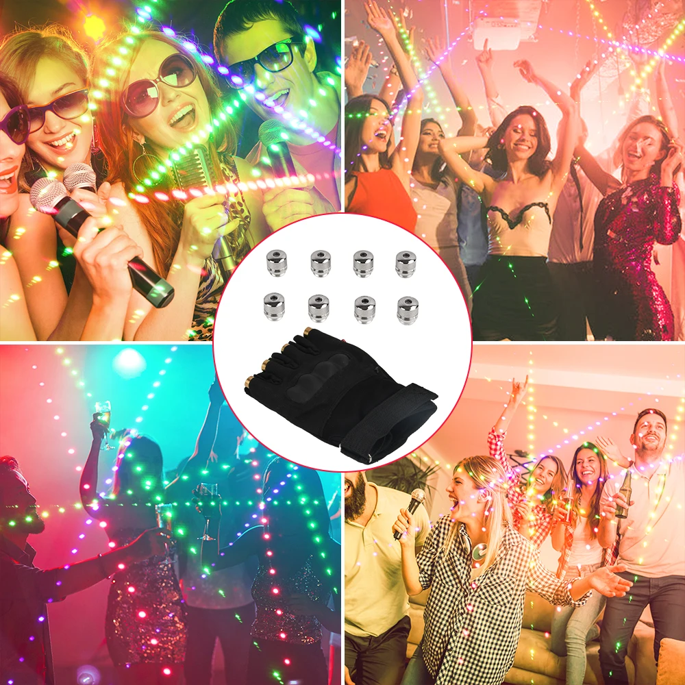 RGB Laser Gloves Dancing Stage Gloves Laser Palm Light for DJ Club/Party/Bars Stage Novelty light Performance Props Glove Light