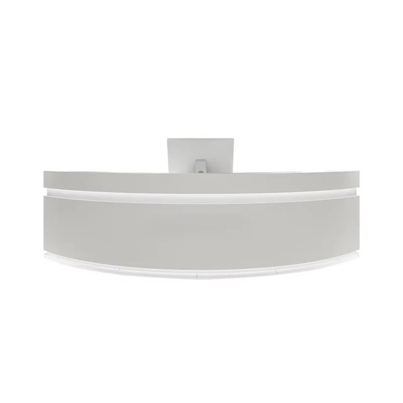 Luxury Modern Square White Durable MDF Reception Desk Customizable Size for Beauty Salons & Hotels Small Front Counter