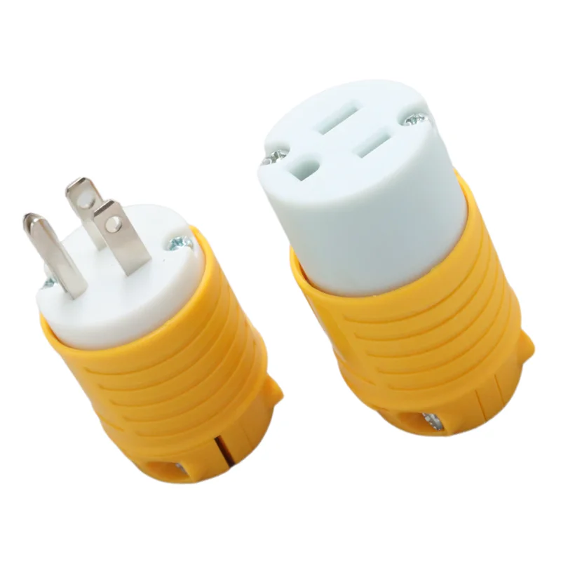 125V 15A NEMA 5-15R American ** Stage Light Power Socket NEMA 5-15P Male Plug Replacement Set