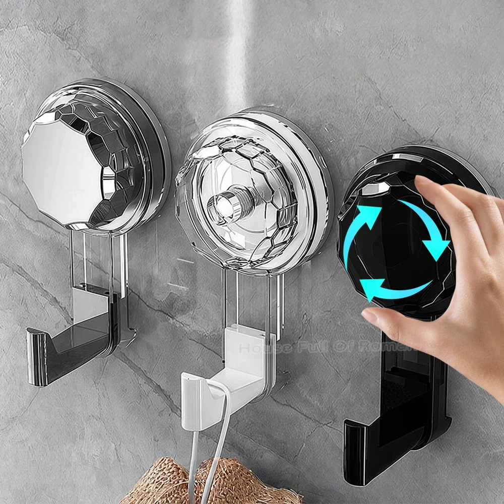 3pcs Vacuum Hooks Powerful Suction Cup Reusable Storage Hook Heavy Duty Bathroom Kitchen Hanger Traceless Clothes Wall Hook - Detail 1