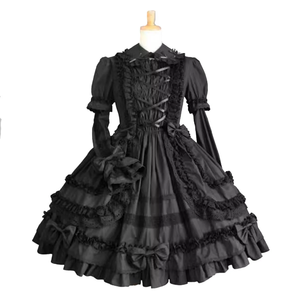 Vestido de noche con falda de encaje gótico Lolita para niña suave de Halloween hecho a medida