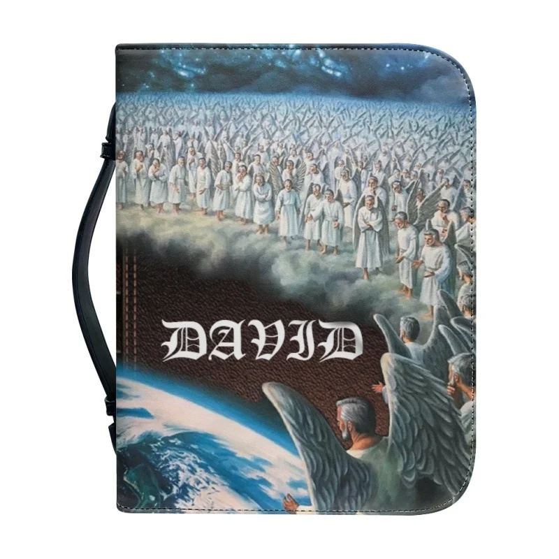 Celestial Beings Descend To Aid Humanity Women Men Christmas Gift Print Leather Bible Bag Women Cross Design Women's Handbags