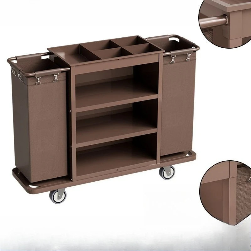 Hotel room multi-functional hand push linen cart cleaning cart cleaning cart cloth bag room entrance hygiene service