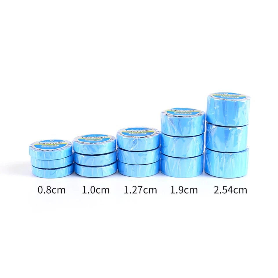 1 Roll Waterproof Skin Adhesive Ultra Thin Double Sided Tape Blue 0.8/1.0/1.27CM 36 Yards Lace Wig Glue Hair Tape