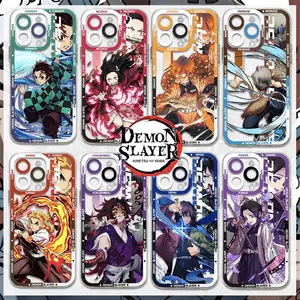 Pembunuh Iblis Nezuko Tanjirou Giyuu Casing Ponsel untuk iPhone 16e 11 12 13 14 15 16 Pro Max Plus X Max 8 7 6 PLUS Penutup Lembut Bening 10 casing ponsel pembunuh iblis penjualan terbaik iphone - №