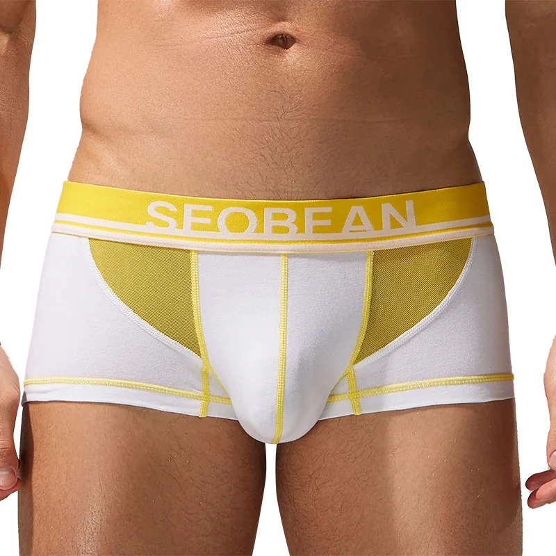 

Комплект из 2 модных мужских нижнего белья, контрастные трусы-боксеры SEOBEAN, хлопковые трусы с низкой посадкой и U-образной сумкой, без бокового шва 250212 509062