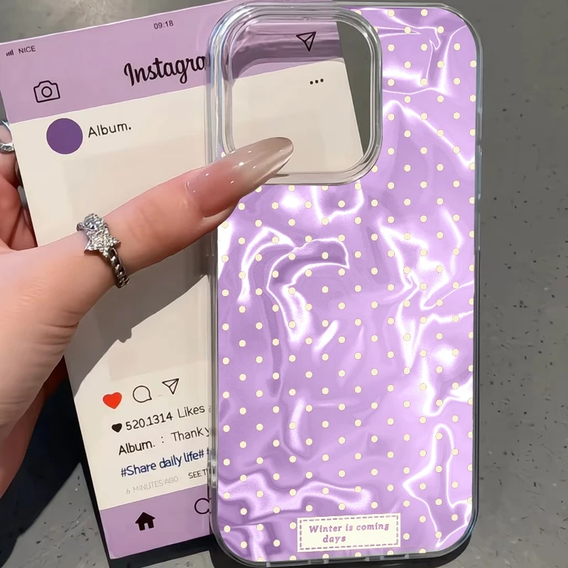 Маленький чехол в горошек для женщин и девочек для Samsung Galaxy A56 A16 A26 A36 A06 A55 A35 A25 A15 A12 A32 A54 S24 S25 S22 S23 FE Cover