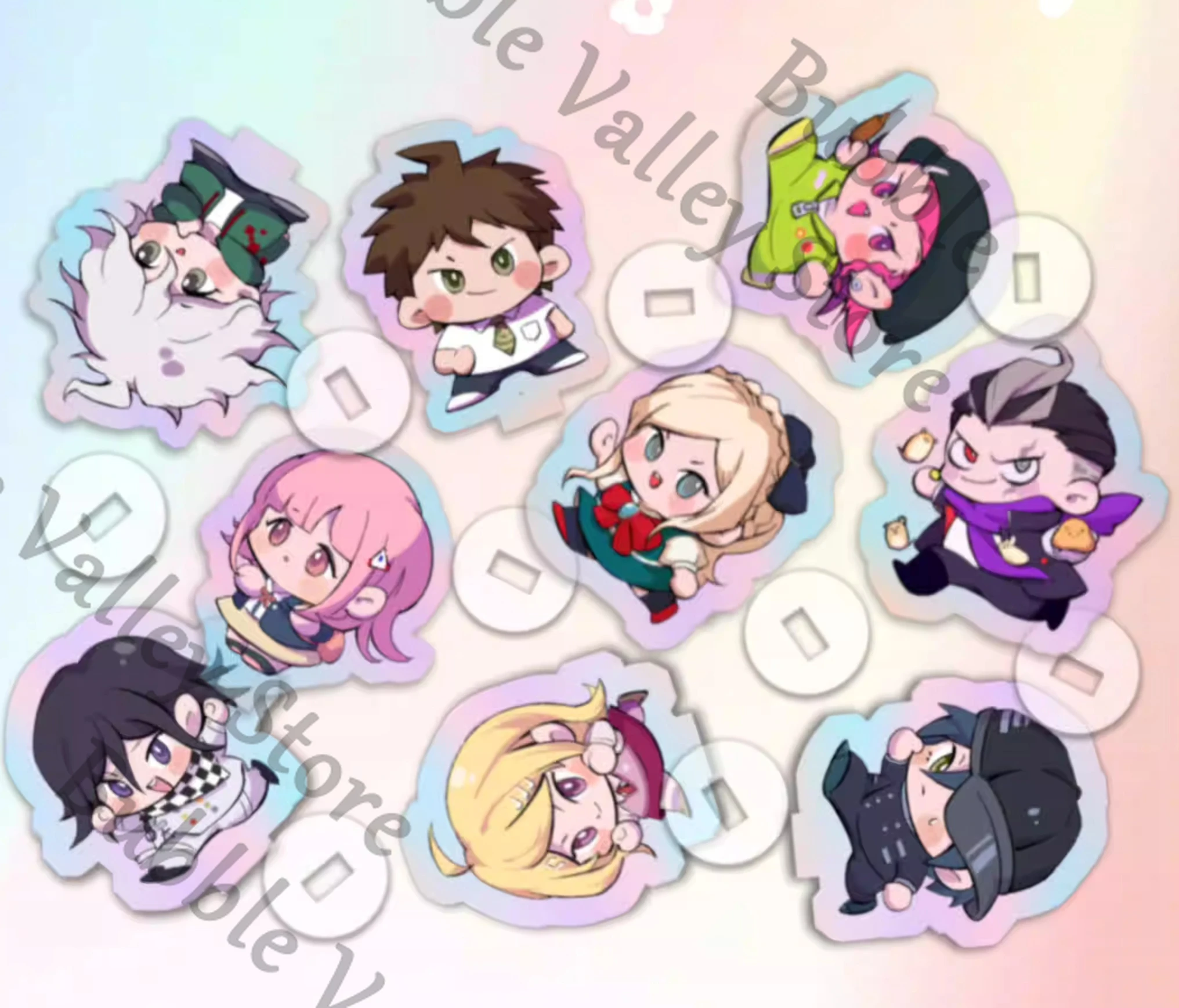 Anime Danganronpa Kokichi Oma Nagito Komaeda Kaede Akamatsu Cosplay Laser Acrylic Mini Figure Stand Cartoon Standing Sign Xmas