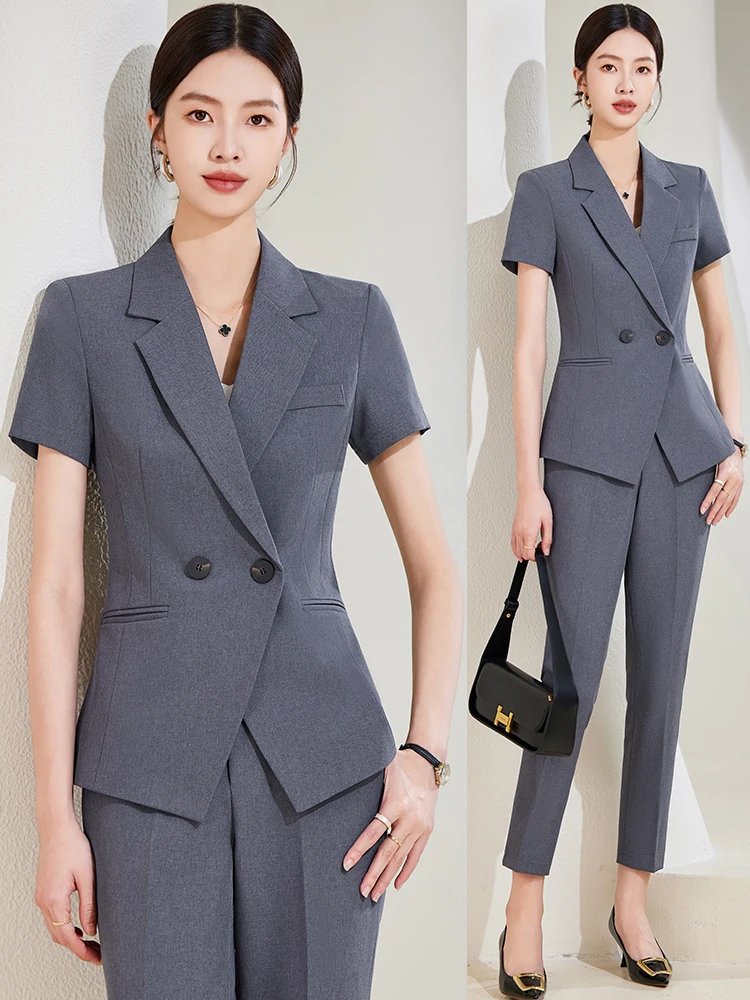 

Деловой женский летний костюм-тройка для офиса, профессиональный комплект для ресепшн, униформа для персонала отеля, ювелирного магазина, административного персонала
