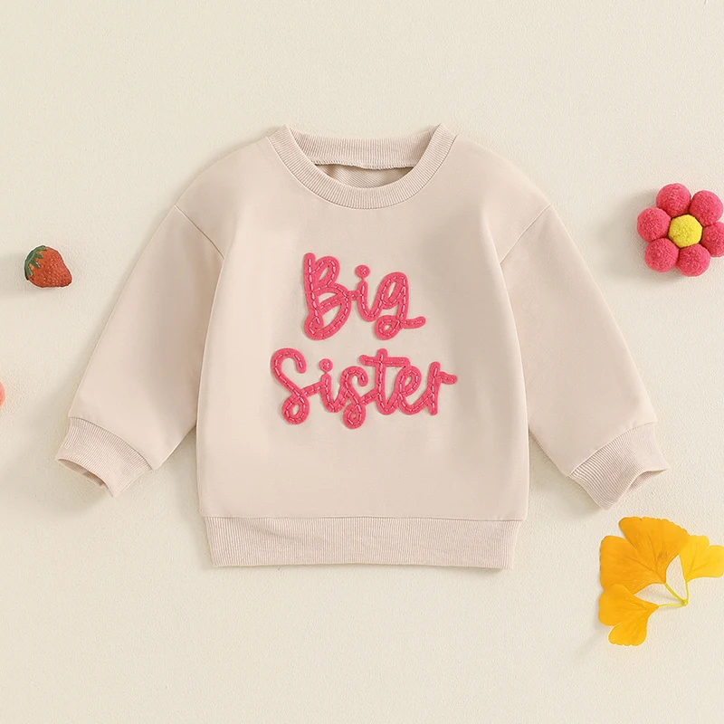 Big Sister Jumper Toddler Kid Baby Girl Sweatshirt Long Sleeve Pullover Top Spring Fall Outfit Clothes