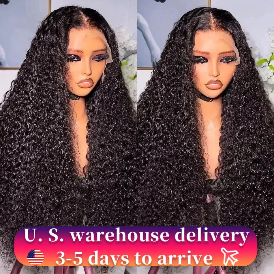 

250 Density HD Transparent Deep Wave 5x5 Glueless Lace Frontal Human Hair Wig 30Inch Lace Front Wig PrePlucked For Black Women