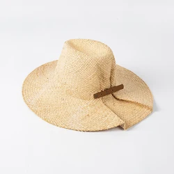 2023 New Raffia Jazz Straw Hats For Women Men Luxury Handmade Wide Hat Panama Beach Vintage Summer Sun Hats Designer Hats