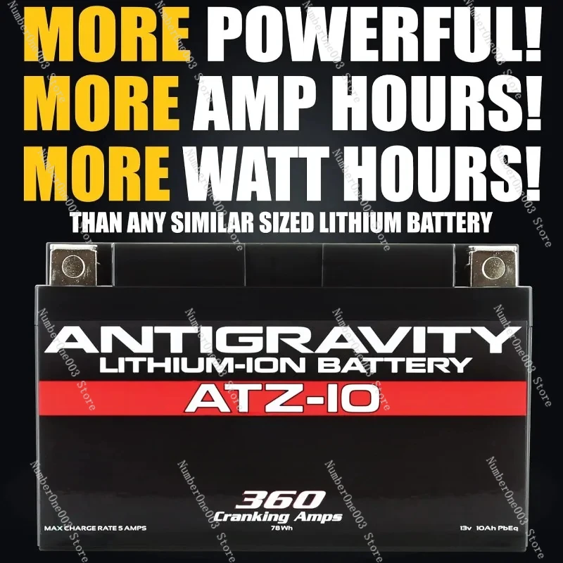 Imagem -03 - Antigravity Motorcycle Powersport Bateria com Built-in Jump Starting Lítio de Desempenho Atz10 Substitui Ytz10 e Ytz12 6.1ah