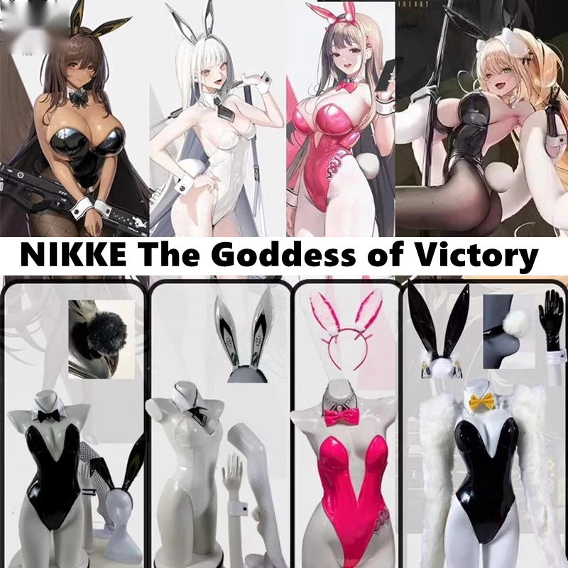 

Game NIKKE The Goddess of Victory Cosplay Bunny X 777 Rupee Blanc Viper Sexy Leather Bikini Jumpsuit Anime Costumes Swimwear Set